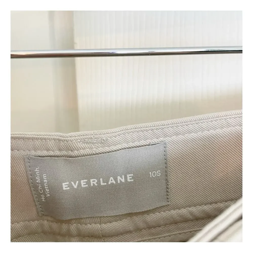 Everlane Way-High Drape Wide Leg Trousers Sandstone Neutral Pants NWT Sz 10 S